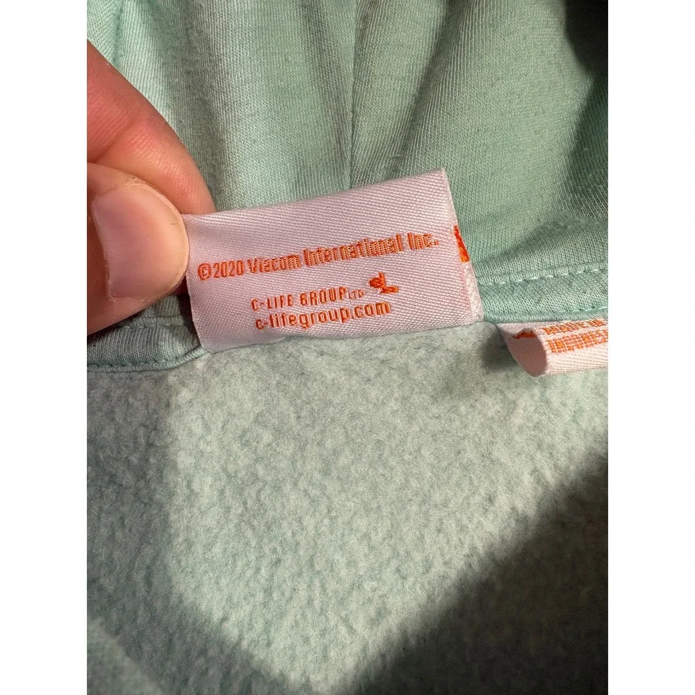 Nickelodeon Mens Mint Green 90s vibe Characters Graphic Hoodie Sweatshirt Large